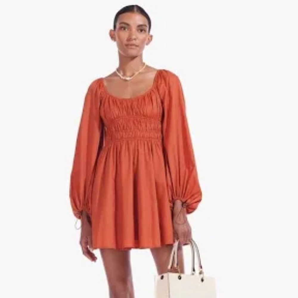 STAUD - BOW Dress - RUST